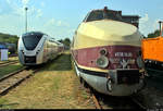 Neu neben Alt:  1440 837 (Alstom Coradia Continental) von Transdev Regio Ost (Mitteldeutsche Regiobahn | MRB) und 175 005-8 (DR VT 18.16.03) des Sächsischen Eisenbahnmuseum Chemnitz-Hilbersdorf