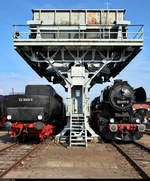 Unter dem Kohlehochbunker:  52 8149-8 des Sächsischen Eisenbahnmuseum Chemnitz-Hilbersdorf e.V.