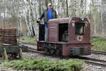 09. April 2016, Heute war Saisoneröffnung im Sächsischen Eisenbahnmuseum Chemnitz-Hilbersdorf. Auf der Feldbahnanlage fährt hier die Ns2f , gebaut 1954 bei LKM Babelsberg. Zuletzt eingesetzt war sie in der Ziegelei Oberlungwitz.