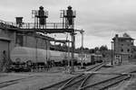 Besandungsanlage und Stellwerk B2 auf dem Gelände des sächsischen Eisenbahnmuseums in Chemnitz-Hilbersdorf.