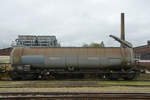 Auf dem Gelände des sächsischen Eisenbahnmuseums in Chemnitz-Hilbersdorf stand Ende September 2020 ein Uacs-Staubgutwagen (37 80 9305 116-7).