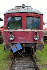 Der Oberleitungsrevisionstriebwagen 708 203-5 war im September 2020 im Sächsischen Eisenbahnmuseum Chemnitz-Hilbersdorf abgestellt.