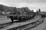 Einige Güterwagen standen im Bereich der Seilablaufanlage des sächsischen Eisenbahnmuseums in Chemnitz-Hilbersdorf.