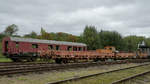 Ein paar im Bahnbau verwendeten Flachwagen waren Ende September 2020 auf dem Gelände des sächsischen Eisenbahnmuseums Chemnitz-Hilbersdorf zu sehen.