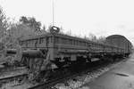 Dieser Flachwagen ist im Sächsischen Eisenbahnmuseum Chemnitz-Hilbersdorf ausgestellt.