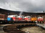 Am 24.08.08 hatte man diesen wunderschnen Blick auf das Rundhaus 2  der Dieselloks im SEM Chemnitz-Hilbersdorf