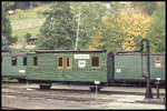 Postwagen im Schmalspur Museum in Oberrittersgrün am 25.9.1993.