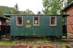 Dieser  kleine  Personenwagen aus dem Jahr 1892 war Ende September 2020 im sächsischen Schmalspurbahnmuseum Rittersgrün ausgestellt.