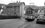 SSB Stuttgart__Abschiedsfahrt für die Linie 8 mit Tw 418 [ME/AEG 1925; 1960-68 Rangier-Tw 2529; 1977 vom SMS als Museumswagen hergerichtet] als historische Linie 18 zwischen Haltestelle