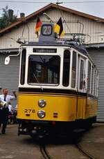 TW 276 (SSB) vor dem früheren Straßenbahnmuseum Gerlingen.