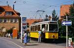 Eine sehr schöne Sonderfahrt gelang am 26.09.1986 durch die Gerlinger Straßenbahnschleife und darüber hinaus.