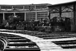 Einige Lokomotive des Eisenbahnmuseums in Heilbronn waren Mitte September 2019 vor dem Ruinglokschuppen aufgereiht.