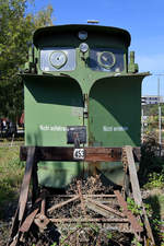 Der Schneepflug 9730185-3 war Mitte September 2019 im Eisenbahnmuseum Heilbronn zu sehen.