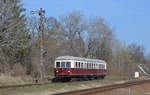 301 035-1 VT DTW 01 der Cargo Logistik Rail Service GmbH führte Pendelfahrten durch Traditionsbahnbetriebswerk Staßfurt  - Staßfurt Bahnhof 30.03.2019