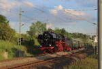 Leerreisezug mit Dampflok am Pfingstmontag den 21.05.2024 in Liebau/Pöhl mit der 50 3616. Dieser Zug kam aus Neuenmark-Wirsberg und war auf dem Weg nach Schwarzenberg/Erz. In Neuenmark fanden die jährlich zu Pfingsten stattfindenden Dampftage statt. 