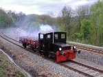 K 0049 mit dem flachgterwagen bei der Parade im Eisenbahnmuseum Schwarzenberg