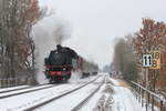 64 419 mit Dampfpendelzug Öhringen-Hessental am 08.01.2017 bei Öhringen-Cappel.