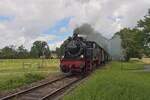 Lok 2 der Delmenhorst-Harpstedter Eisenbahnfreunde zwischen Bürstel und Kirchseelte (07.07.2024) 