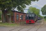 Lok  Plettenberg  des Deutschen Eisenbahnvereins rangiert am Bahnhof Asendorf (06.07.2024)