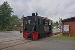 Lok  Plettenberg  des Deutschen Eisenbahnvereins rangiert im Bahnhof Asendorf (06.07.2024)