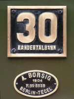 Beschilderung des  Chanderli  (T3/Borsig 1904) von der Kandertalbahn. (26.09.2004)