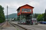 Altes, renoviertes Reiterstellwerk am Bf Zollhaus-Blumberg der Sauschwnzlebahn (Wutachtal-Bahn) - 04.09.2011