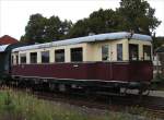 Wagen B1, hergestellt 1936 von MAN Nrnberg, ein ehemaliger Beiwagen eines Dieseltriebwagen; Museumszug der Arbeitsgemeinschaft Geesthachter Eisenbahn, 14.09.2008  