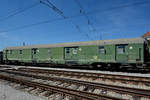 Ein Postwagen im Juni 2019 war Anfang Juni 2019 im Bayerischen Eisenbahnmuseum Nördlingen ausgestellt.