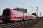 RE von Mannheim Hbf nach Frankfurt(Main)Hbf.Am 07.03.10 in Lampertheim.