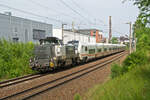 Hier zusehen ist 4185 011 mit einer ICE L Garnitur am 21.5.24 auf dem Weg von Görlitz nach Nürnberg kurz nach dem Haltepunkt Chemnitz-Schönau.