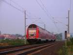 Eine RegionalBahn auf dem Weg von Eisenach nach Bebra am Abend des 06.05.2006 bei Herleshausen.