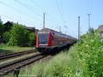 Steuerwagen der Gattung DABbuzf778 am Ende eines RE in Greifswald (Richtung Stralsund) am 02.06.03. Als Lok diente die 143 889.