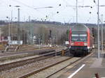 Die RB nach Stuttgart Hbf, bei der einfahrt in den Heilbronner Hbf am 03.03.17