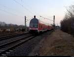 Nachschuss auf DABbuzfa 760 mit Zuglok 143 034-7 der S-Bahn Mitteldeutschland (DB Regio Südost) als S 37755 (S7) von Halle-Nietleben nach Halle(Saale)Hbf Gl.