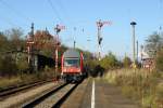 Ein Zug der S-2 erreicht die Endstation Borna am 6.11.2009.