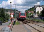 Dosto-Steuerwagen der Wendezug-S-Bahn S 1 bei Wehlen in Richtung Dresden; am Zugende wie immer eine BR 143 (14.05.03)  