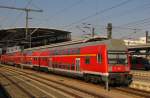 Ein DABuzfa 760 Steuerwagen an der RB 16268 von Halle (S) Hbf nach Eisenach, am 20.04.2014 in Erfurt Hbf.