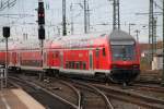 Hier ein Dosto Steuerwagen als RE 4 nach Aachen am 21.12.13 bei der Ausfahrt aus Dortmund Hbf.