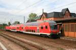 Am 05.05.07 fhrt die RB 17515 mit Steuerwagen DABpbzfa voran in den Bf Mittweida ein.