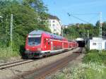 Ein Regionalzug nach Heidelberg Hbf bei Stuttgart-Feuerbach im Sommer 2007