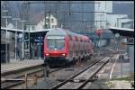 RE 19463 ist soeben in Aalen angekommen und fhrt in kurzer Zeit als RE 19470 wieder zurck nach Stuttgart Hbf, aufgenommen am 17.03.08 in Aalen.