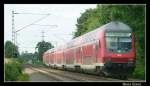 Nachschuss: 112 137 hat am 26.Juli 2007 die Ehre den RE4  Wupper-Express  nach Aachen zu ziehen! Hier an der nun ehemaligen Anrufschranke Geilenkirchen!