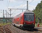 Der RE4871 aus Aachen nach Gieen verkehrt heute in Umgekehrter Wagenreihung! Hier bei der Einfahrt in Stolberg Hbf 22.8.09