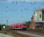 RB 24539 (Bremen-Vegesack-Verden(A ller) mit Schublok 143 958-7 in Verden (Aller) 19.8.09.