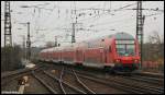 Der RE9 bei der Einfahrt in den Aachener Hbf, Schublok war die 111 146.