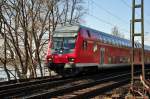 Dosto Steuerwagen eines RB27 nach Koblenz kurz hinter Bf Bonn-Oberkassel - 02.03.2011