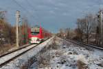 RB bei der Einfahrt in Zwickau Plbitz nach Zwickau Hbf, Schublok ist 143 205-3. 01.12.2012