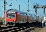 Steuerwagen in Front eines RB nach Koblenz durch Porz-Lind - 02.02.2014