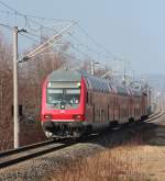 RE 4770 nach Hof Hbf durchfährt am 08.03.2014 den Hp Zwickau-Pölbitz. Schublok ist die 143 360-6