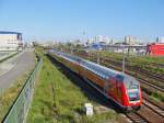 Ein RE 2 passiert am 20.6.09 die Warschauer Brcke Richtung Cottbus